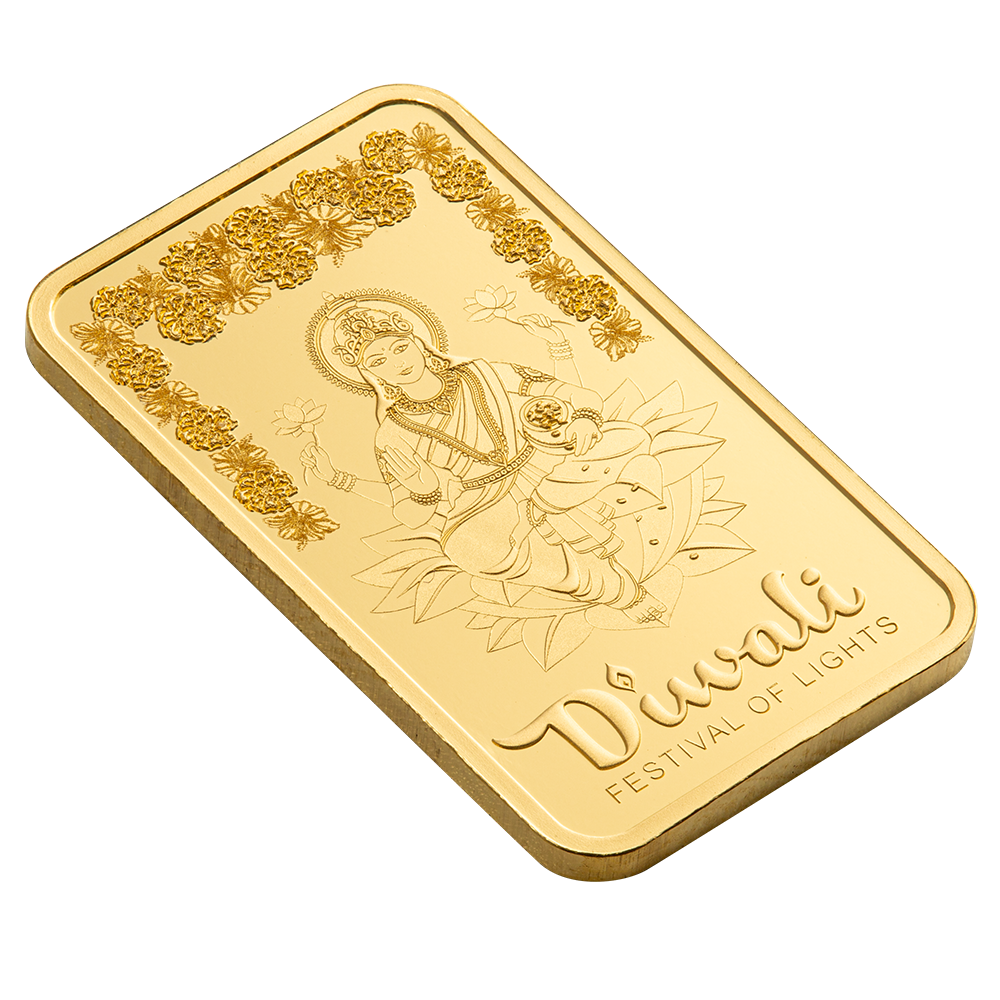 5g Pure Gold Bar - Diwali Lakshmi & Rangoli art - Image 4