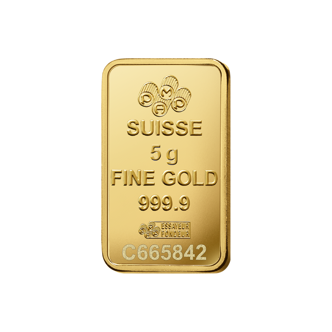 5 gram gold bar from PAMP by pmp jewellery