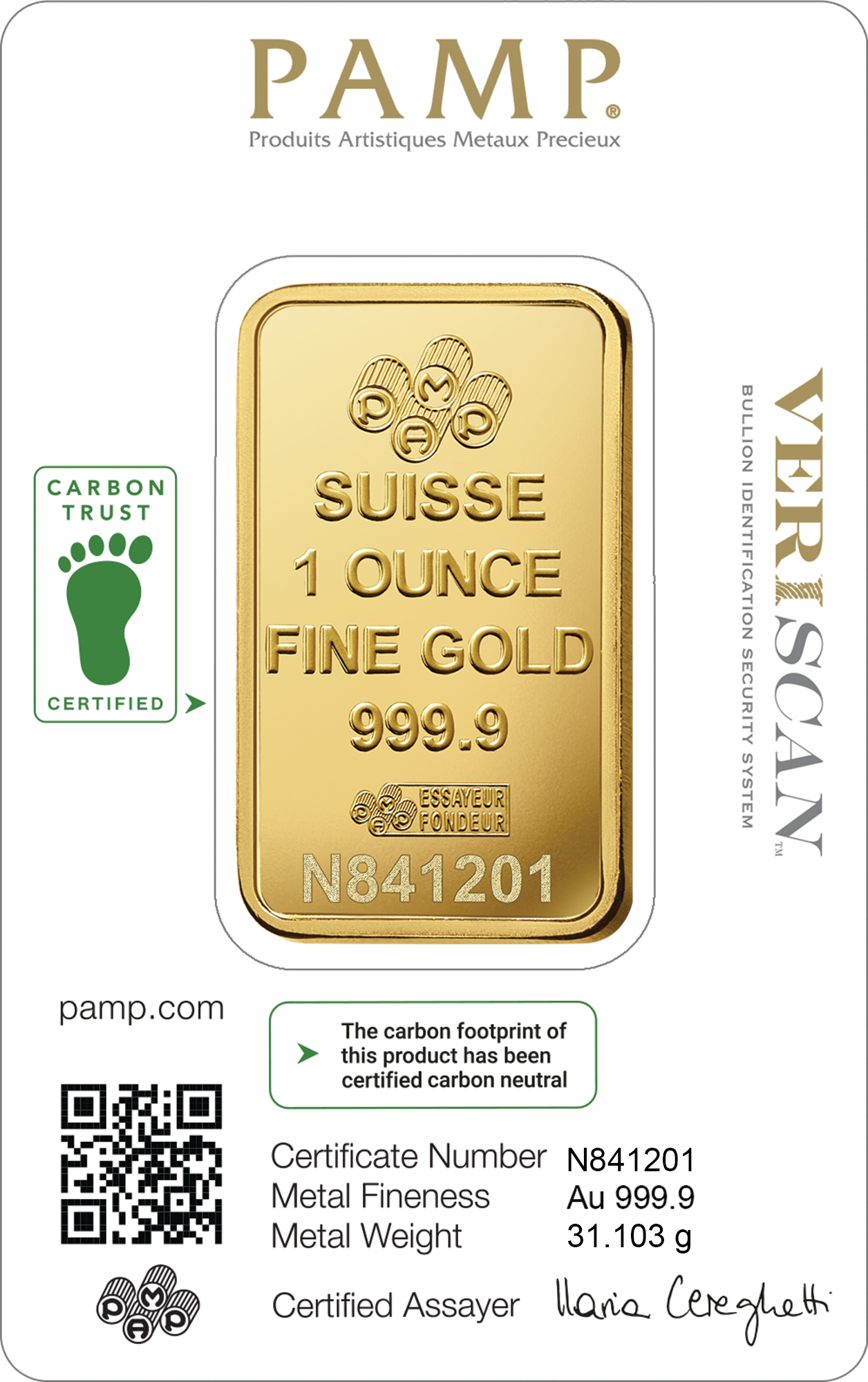 1 Ounce Gold bar